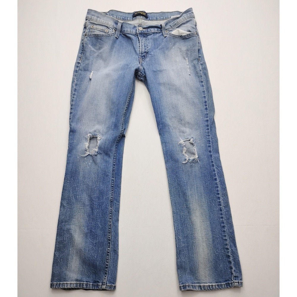 Levis 524 Too Superlow Stretch Boot Cut Size 13 Distressed y2k bleach 34x30